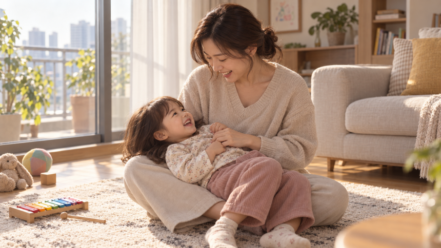 엄마무릎위에서웃던아이