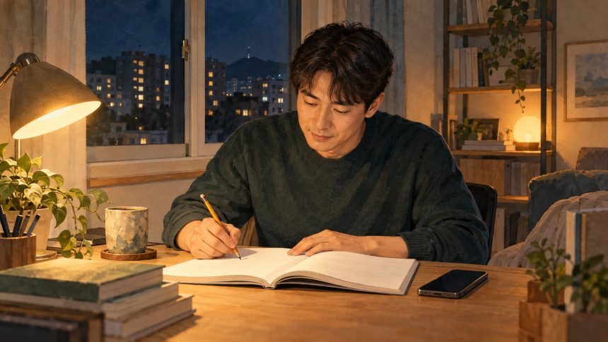 문제집을 펴 둔 금요일 밤