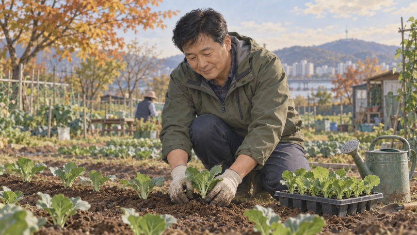 김장 배추를 심은 주말